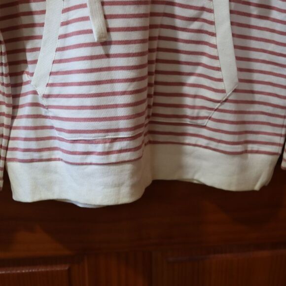 Sunday Striped Preppy Hooded Pullover Top Medium - Picture 4 of 10
